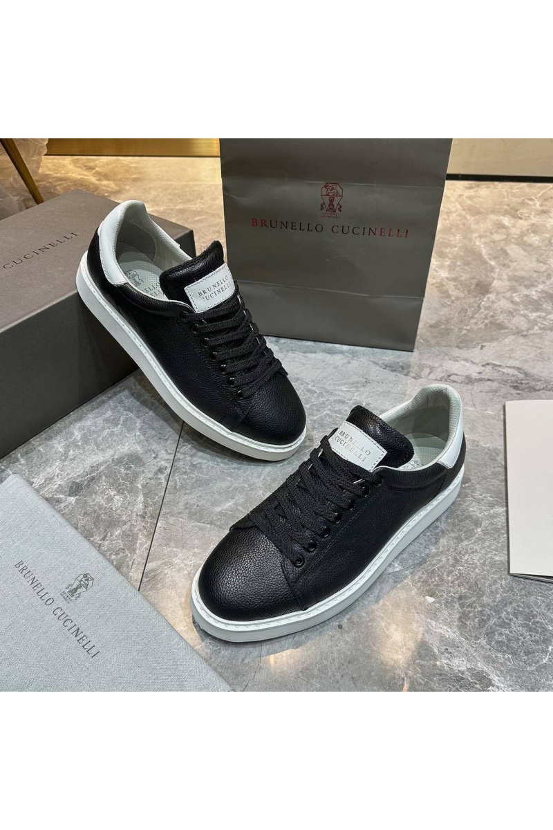 Designer Мужские кроссовки grain leather - Black