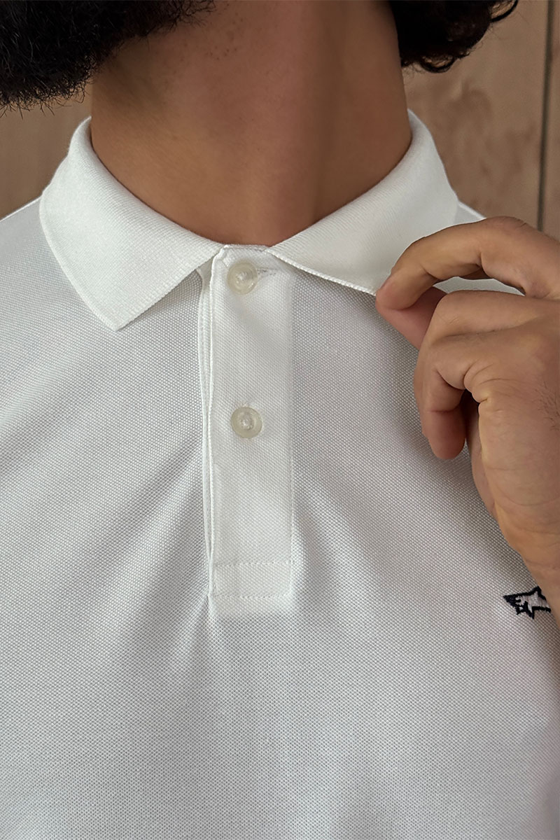Paul & Shark Белое поло logo-embroidered