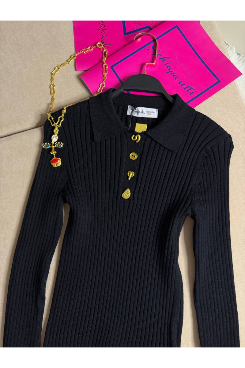 Schiaparelli Женское поло с длинным рукавом premium - Black