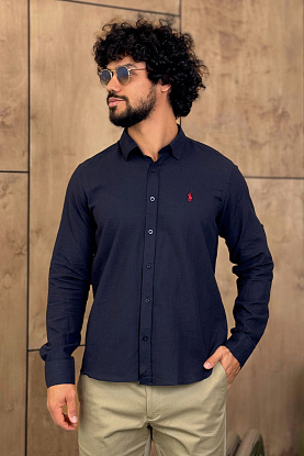 Мужская рубашка тёмно-синего цвета