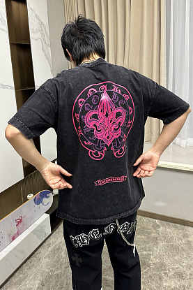 Чёрная оверсайз футболка Gothic logo 