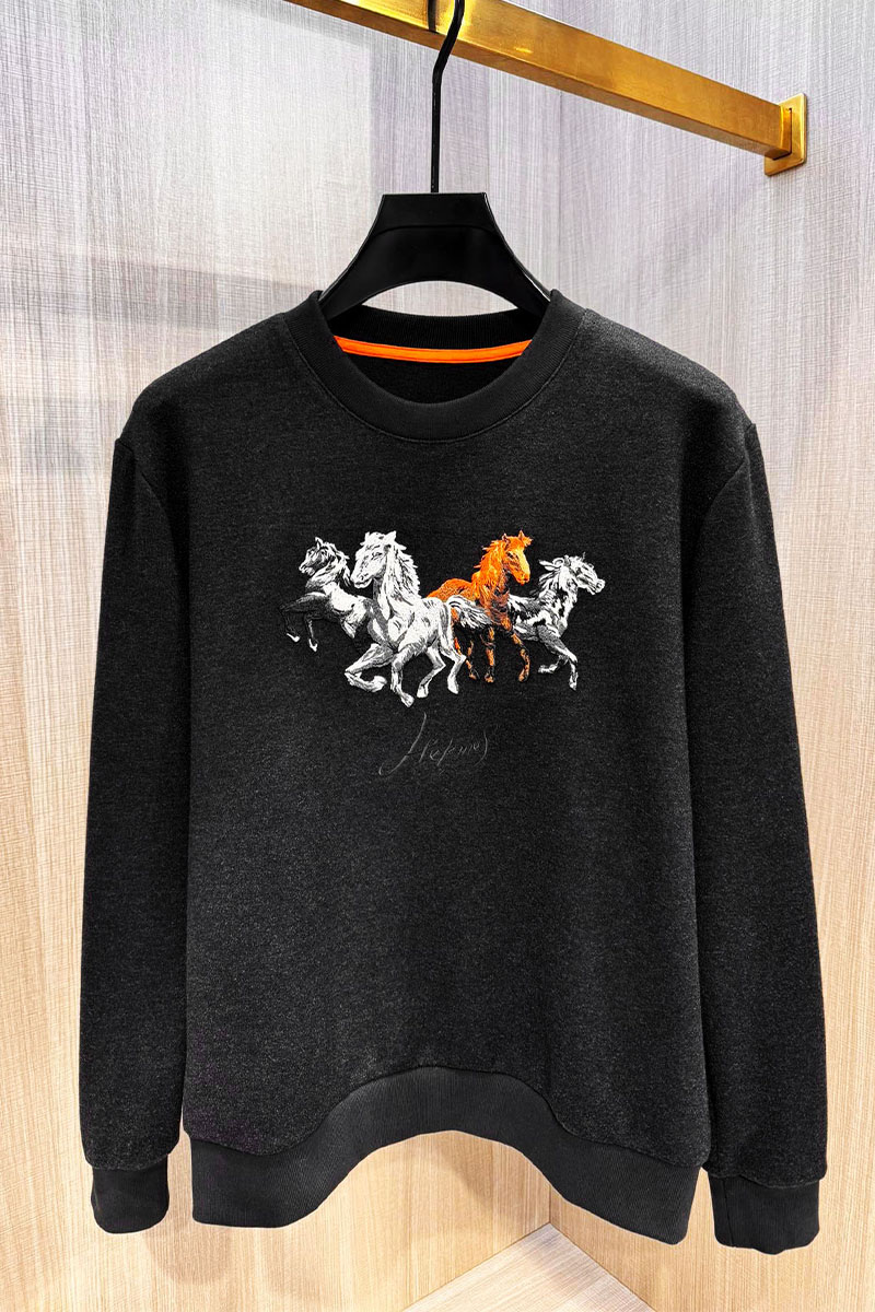 Hermes Мужской свитшот чёрного цвета 