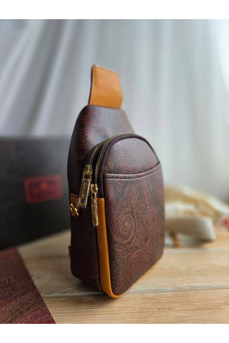 Etro Кожаная сумка Sling с узором пейсли 28x18 см