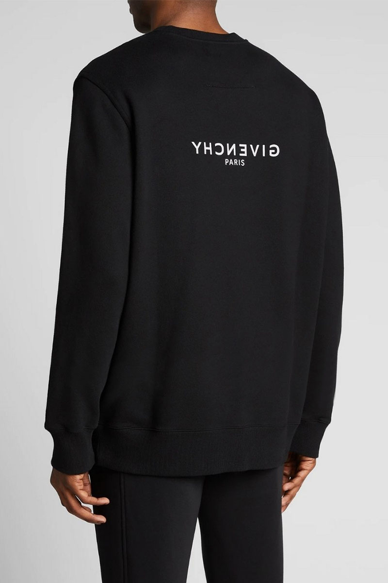 Givenchy Мужской чёрный свитшот reverse logo