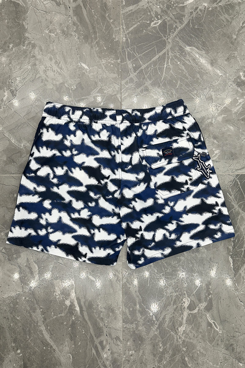 Paul & Shark Мужские шорты blurred shark - White / Blue