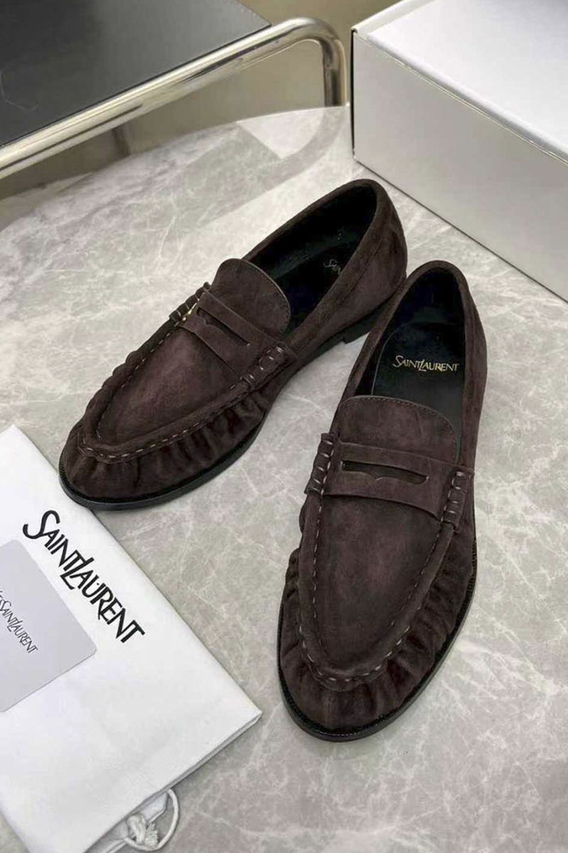 Yves Saint Laurent Женские замшевые лоферы premium