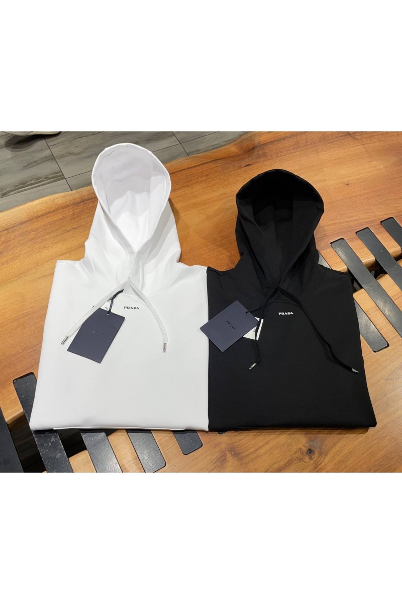 Prada Мужское белое худи technical cotton 