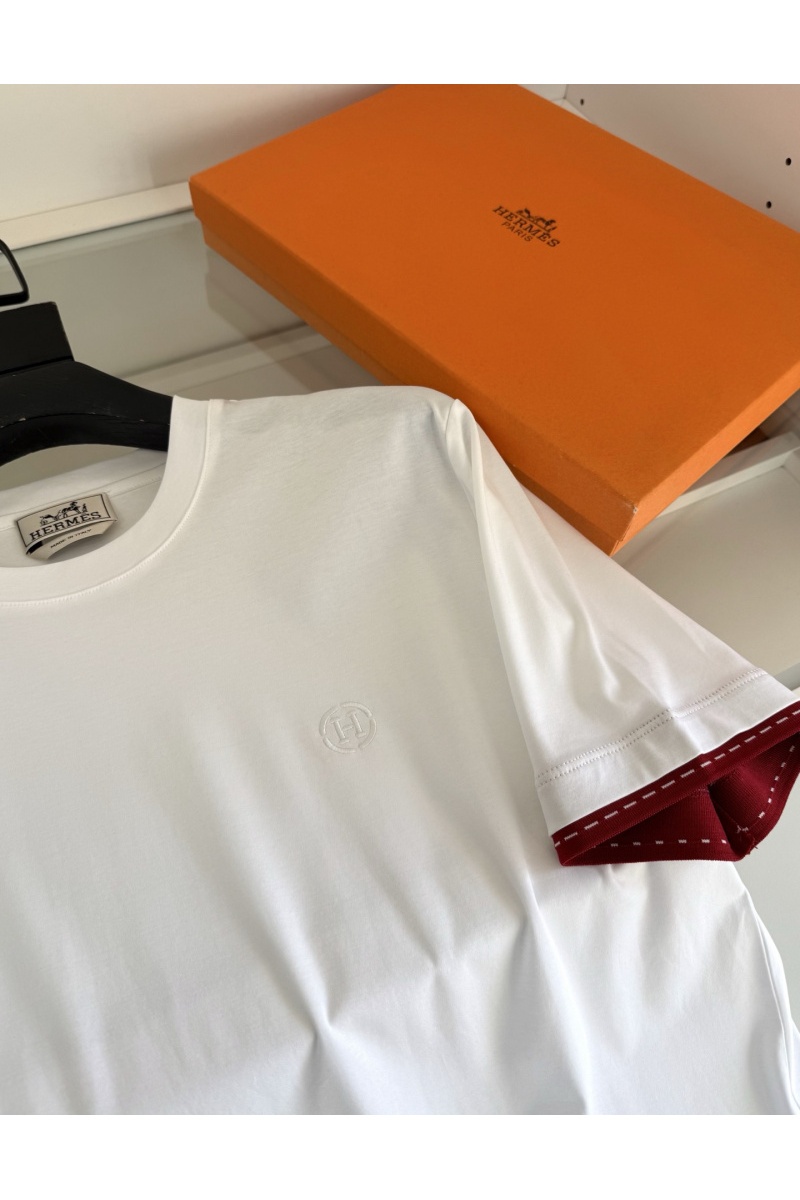 Hermes Мужская белая футболка premium