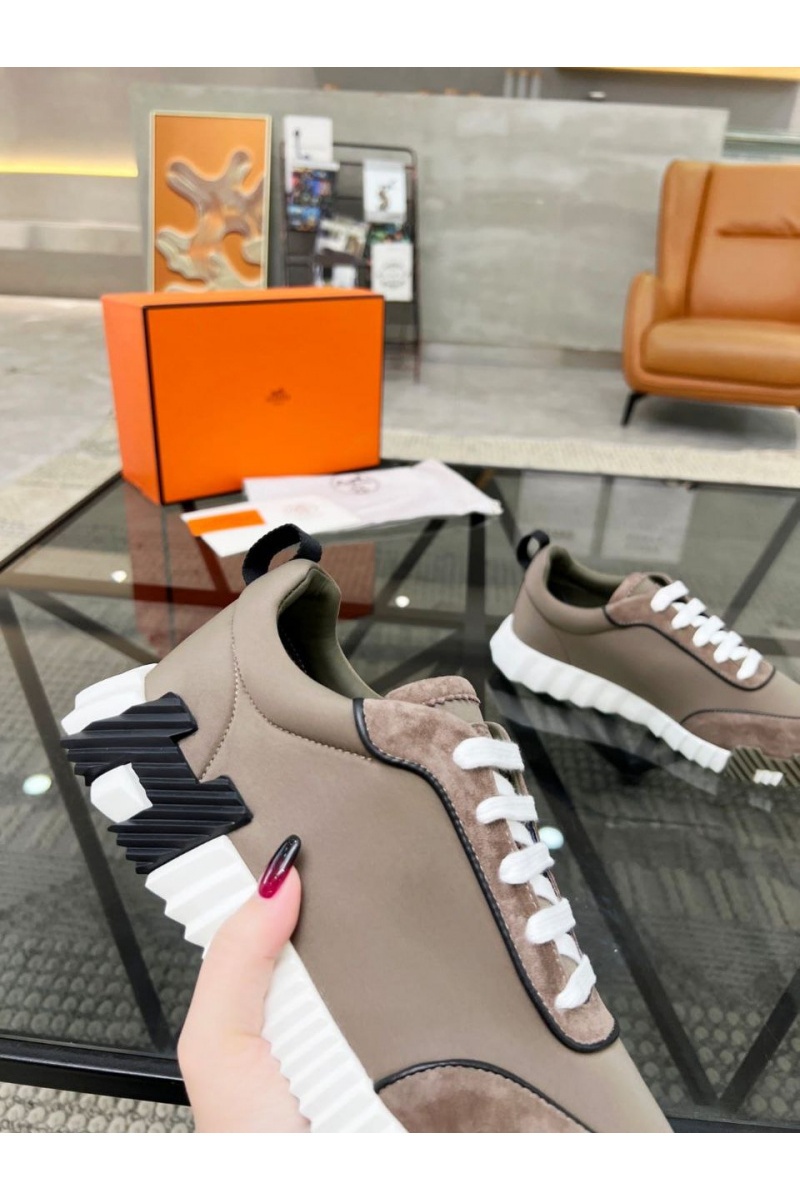 Hermes Мужские замшевые кроссовки Bouncing - Beige
