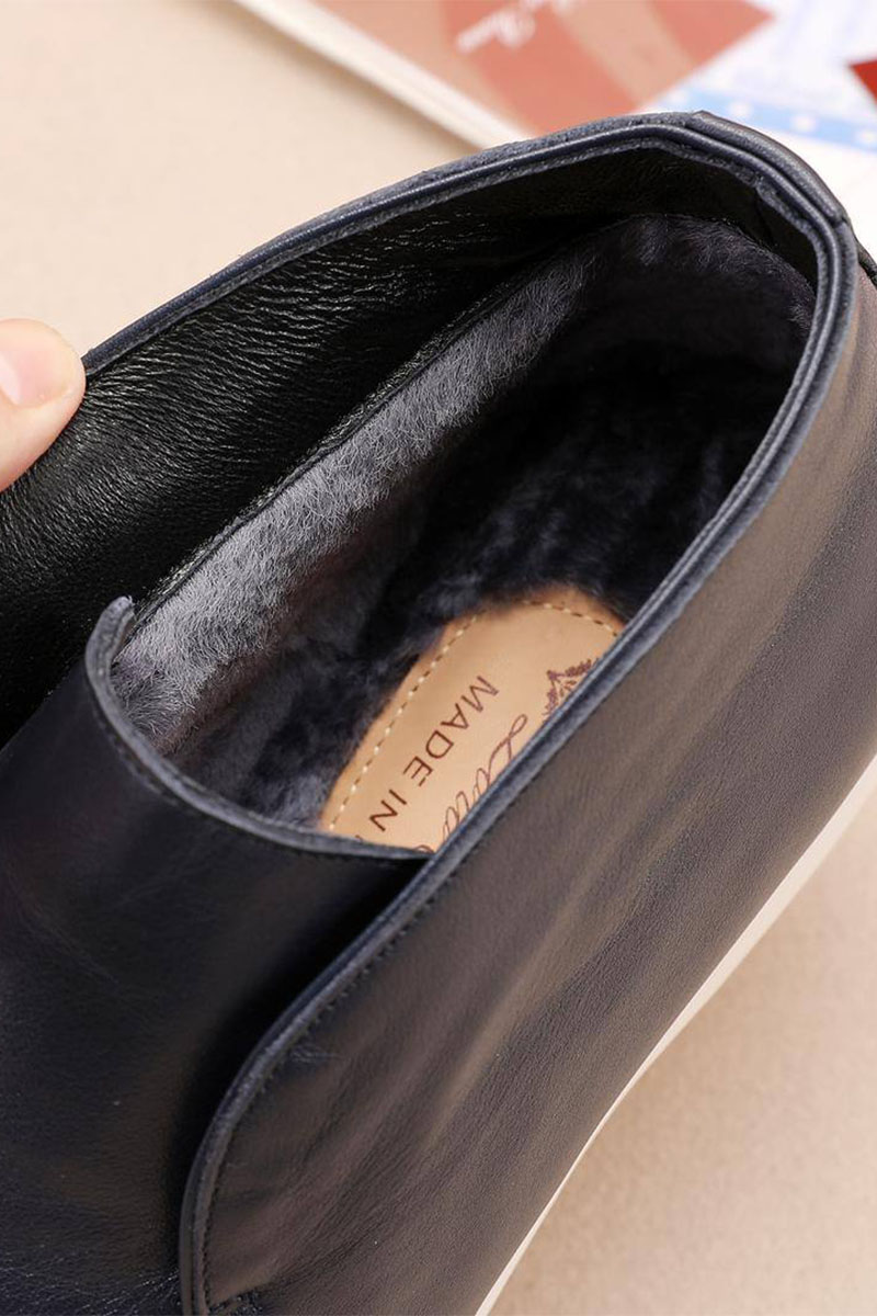 Loro Piana Кожаные лоферы с мехом Open Walk - Navy