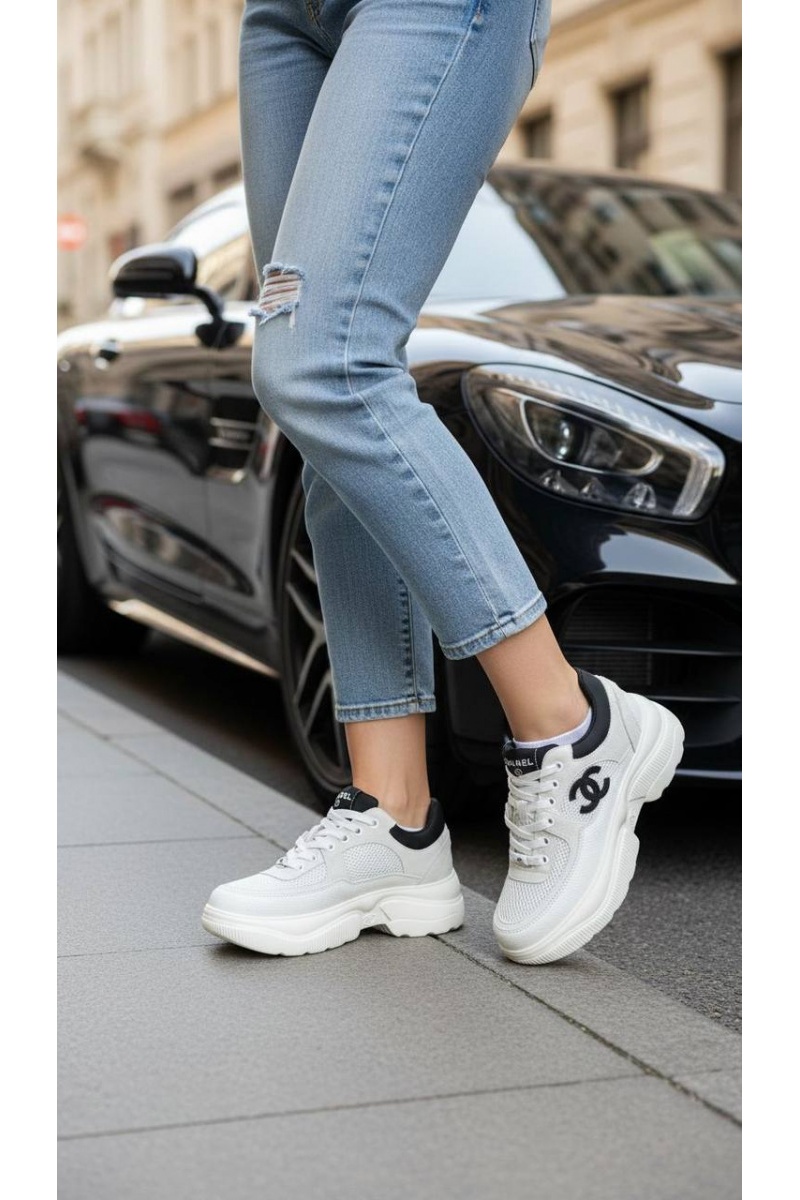 Chаnеl Белые женские кроссовки premium