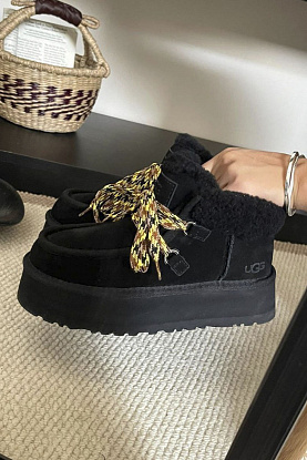 Женские замшевые ботинки с мехом Funkarra Cabin Cuff - Black