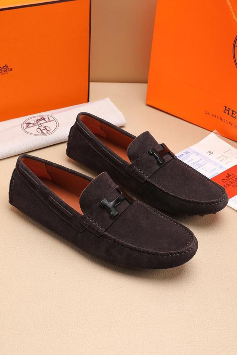 Hermes Мужские замшевые мокасины 