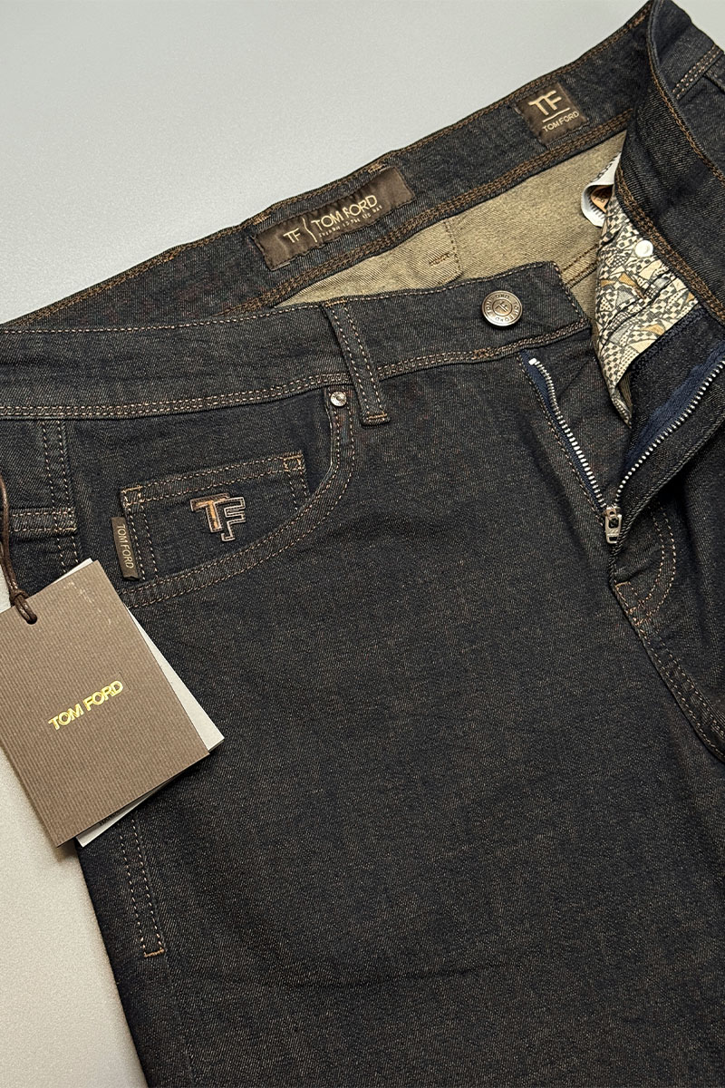 Tom Ford Мужские тёмно-синие джинсы regular fit