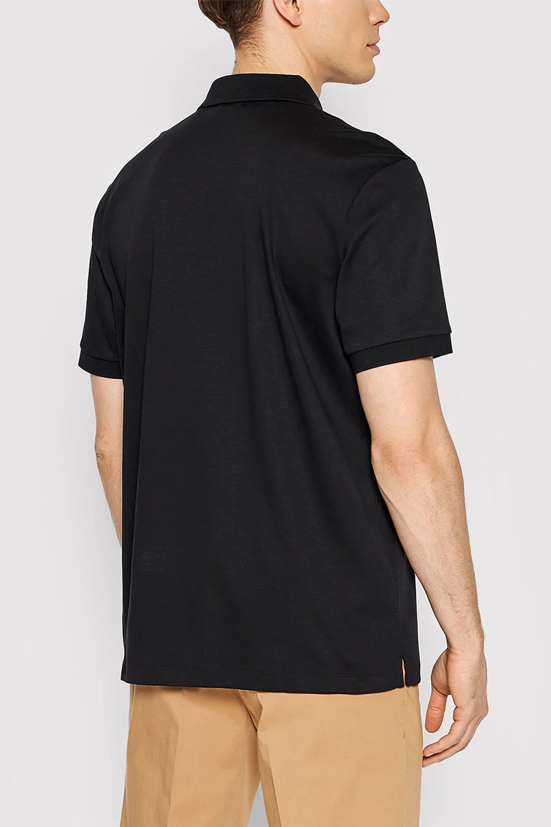 Hugо Воss Поло чёрного цвета Daipo logo-embroidered 