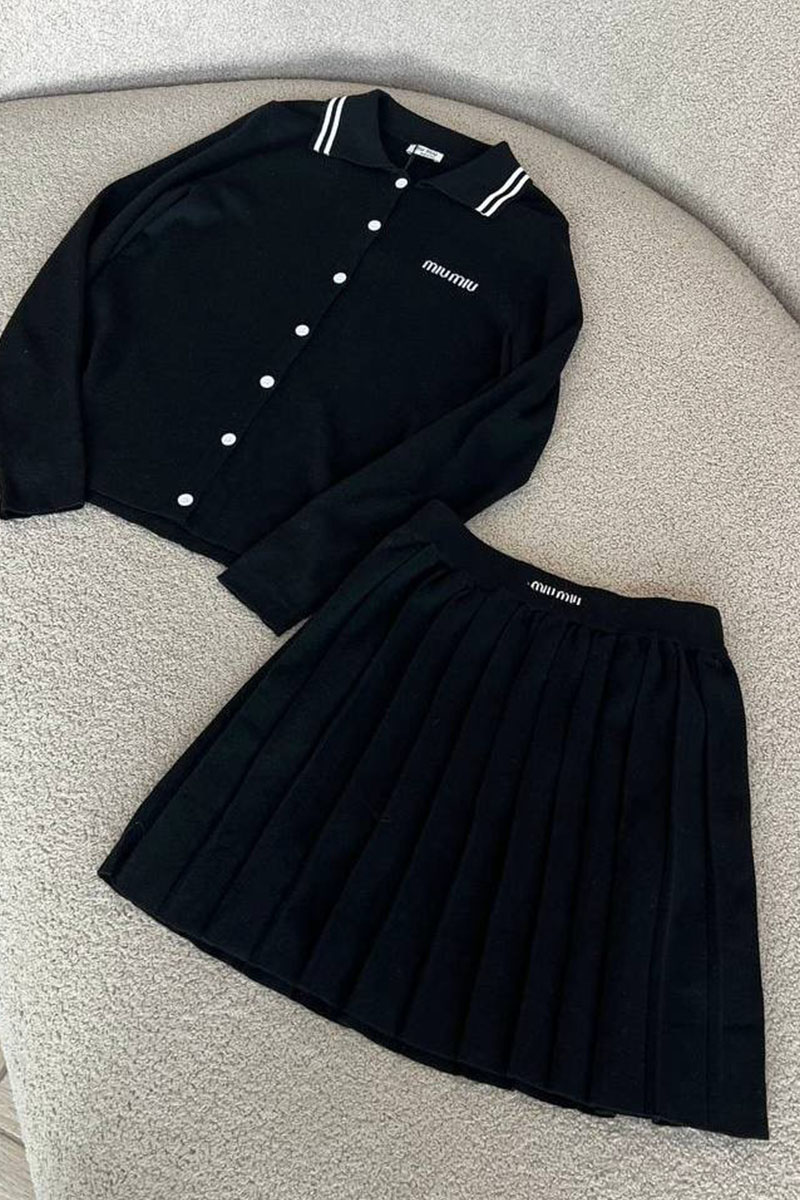 MIU MIU Женский чёрный костюм двойка
