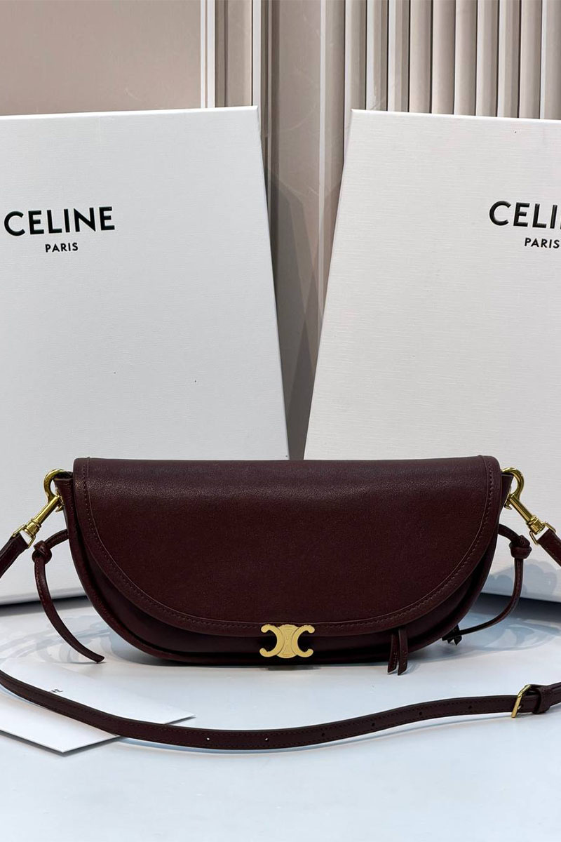 Celine Кожаная сумка Little Halfmoon Soft Triomphe premium 25x13x5 см