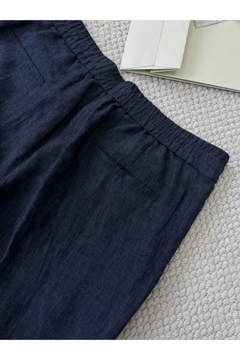 Designer Льняные брюки Premium - Navy