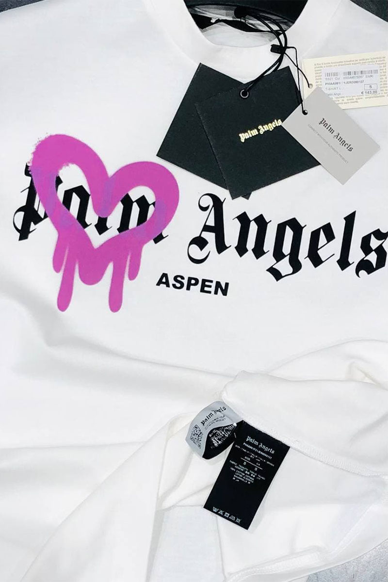 Palm Angels Оверсайз футболка Aspen Heart Sprayed