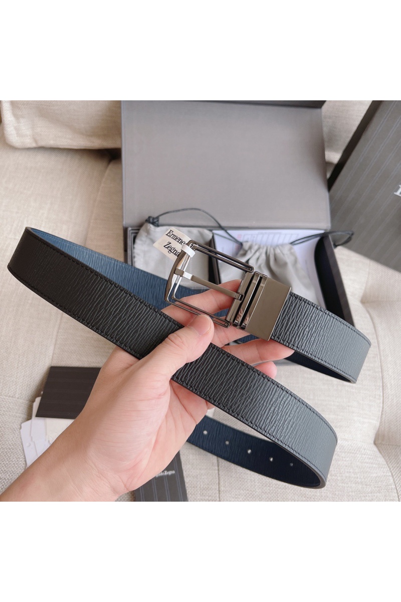 Zegna Двусторонний кожаный ремень Premium (длина 110 см, ширина 3.5 см)