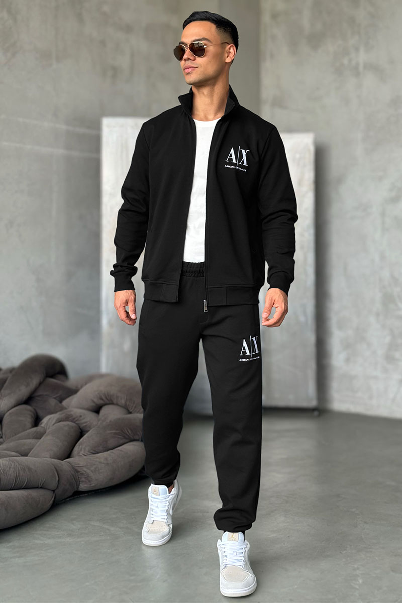 Emporio Armani EA7 Кофта на молнии logo-embroidered - Black