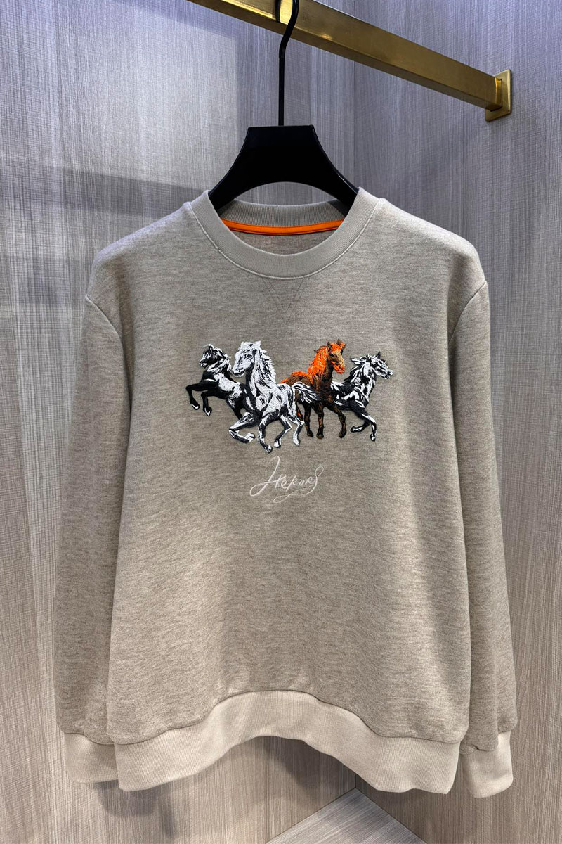 Hermes Мужской свитшот бежевого цвета