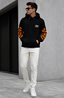 Мужское чёрное худи Bones logo-print