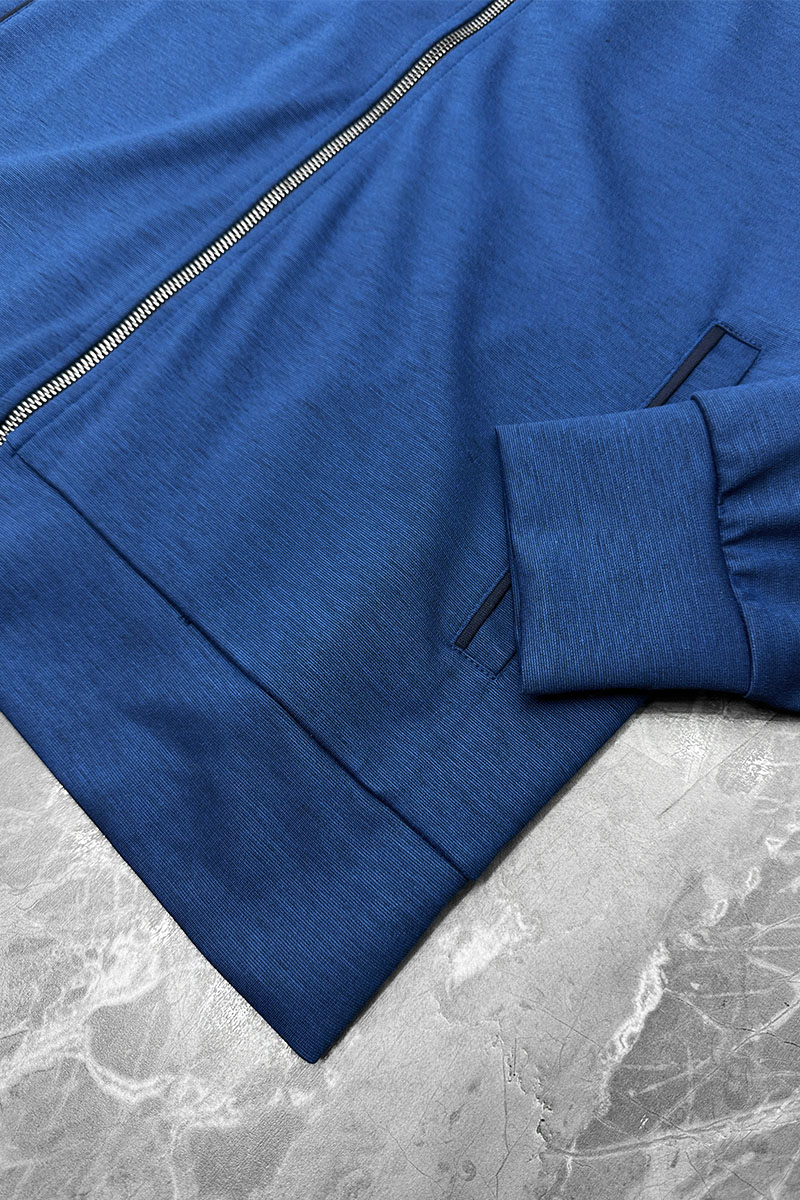 Brioni Мужская синяя кофта logo-embroidered