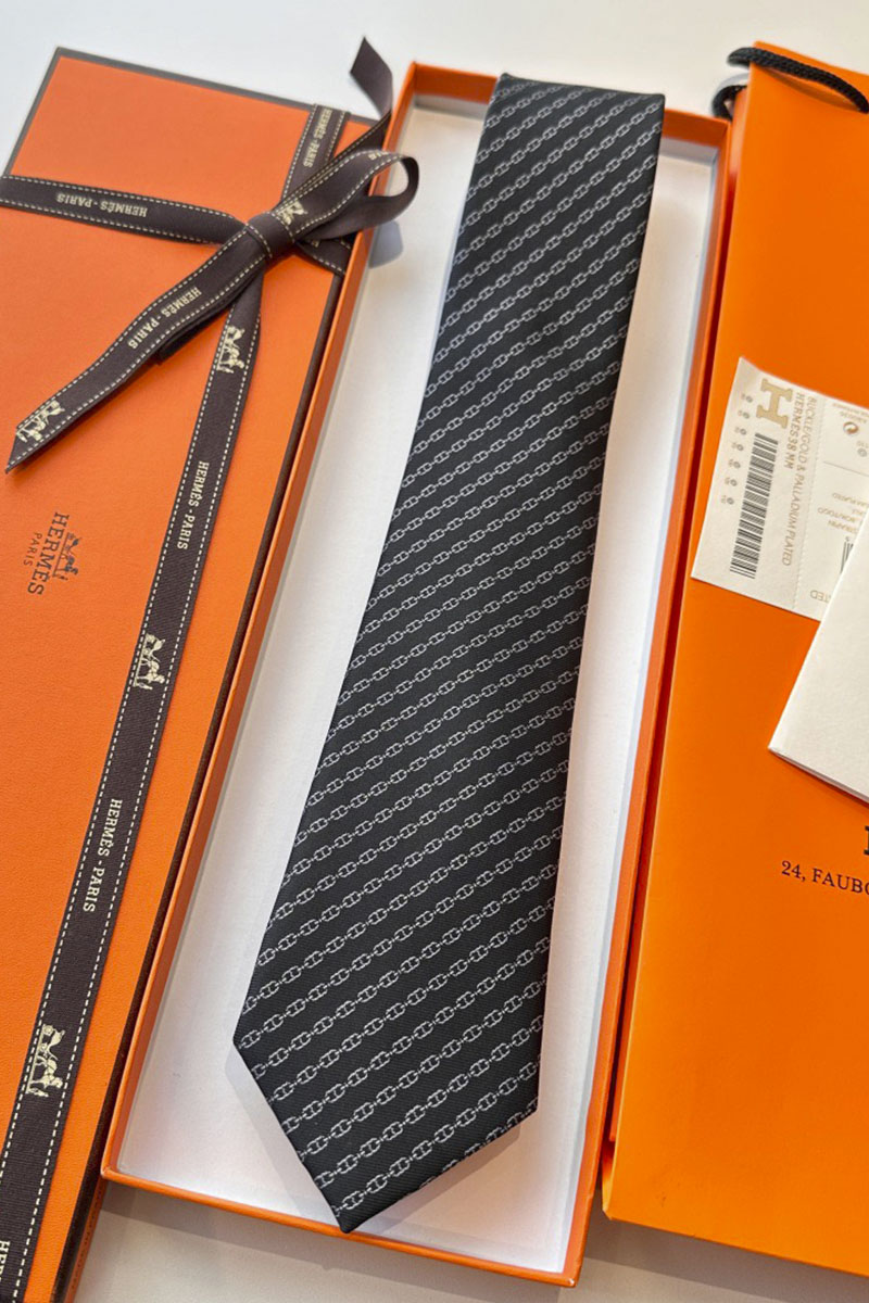 Hermes Галстук Jetez l'Ancre premium - Black