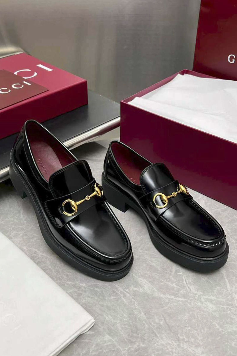 Gucci Женские кожаные лоферы Horsebit premium