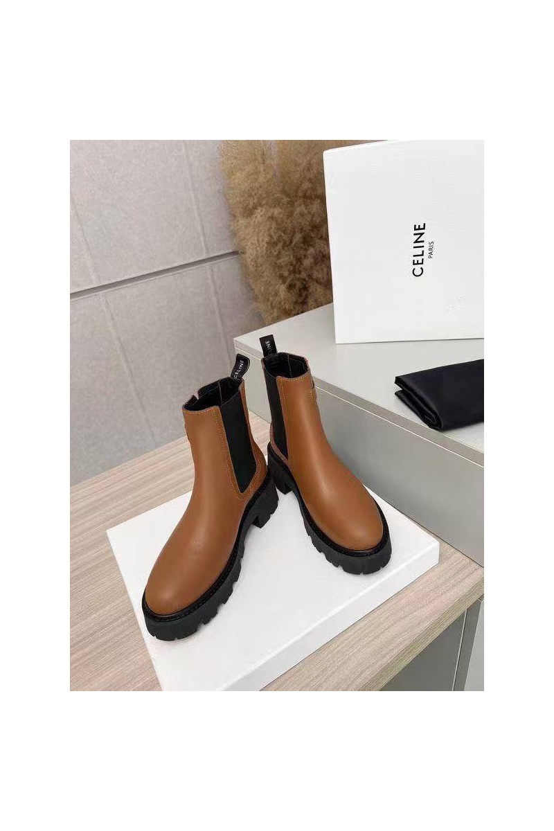 Celine Женские кожаные сапоги premium - Brown