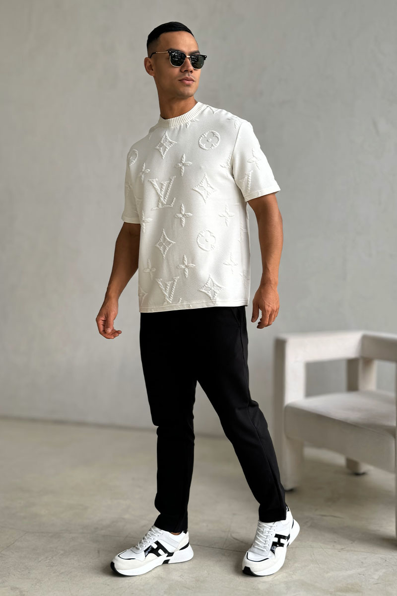 Lоuis Vuittоn Оверсайз футболка Embossed Monogram - White