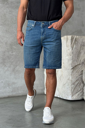 Синие джинсовые шорты relaxed fit 