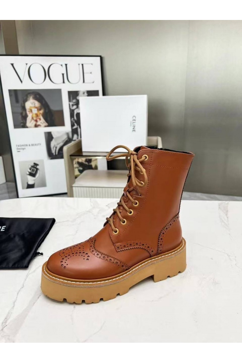 Celine Женские кожаные ботинки 
