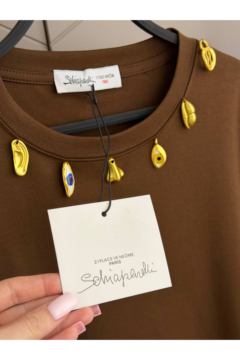 Schiaparelli Женская базовая футболка premium - Brown