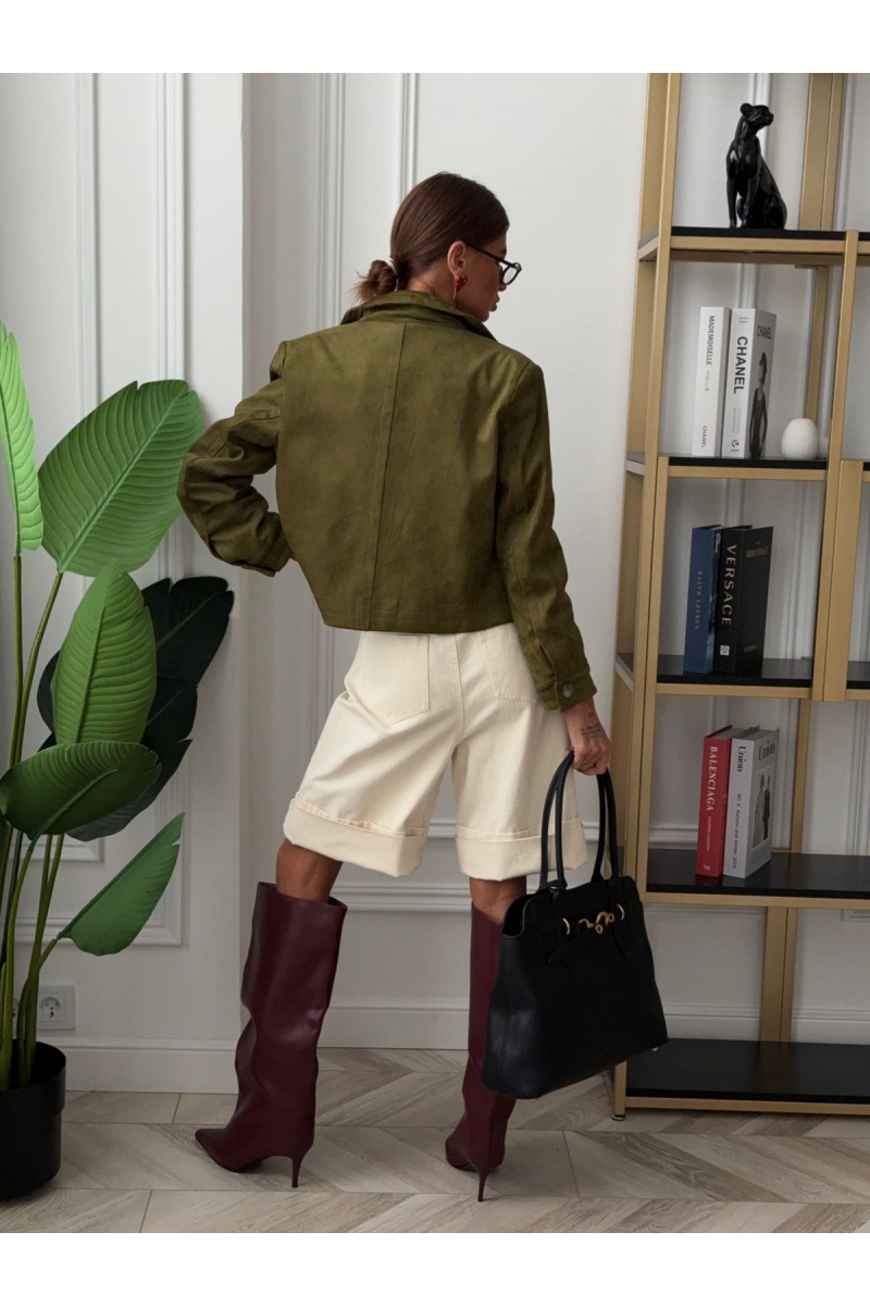 Gucci Женская куртка зелёного цвета GG 