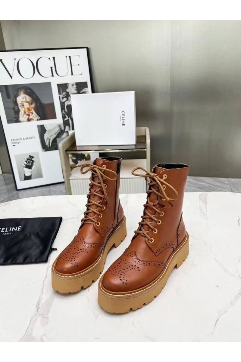 Celine Женские кожаные ботинки 