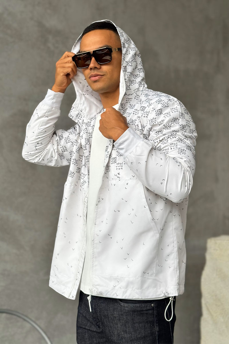 Lоuis Vuittоn Ветровка белого цвета Damier Spread Windbreaker