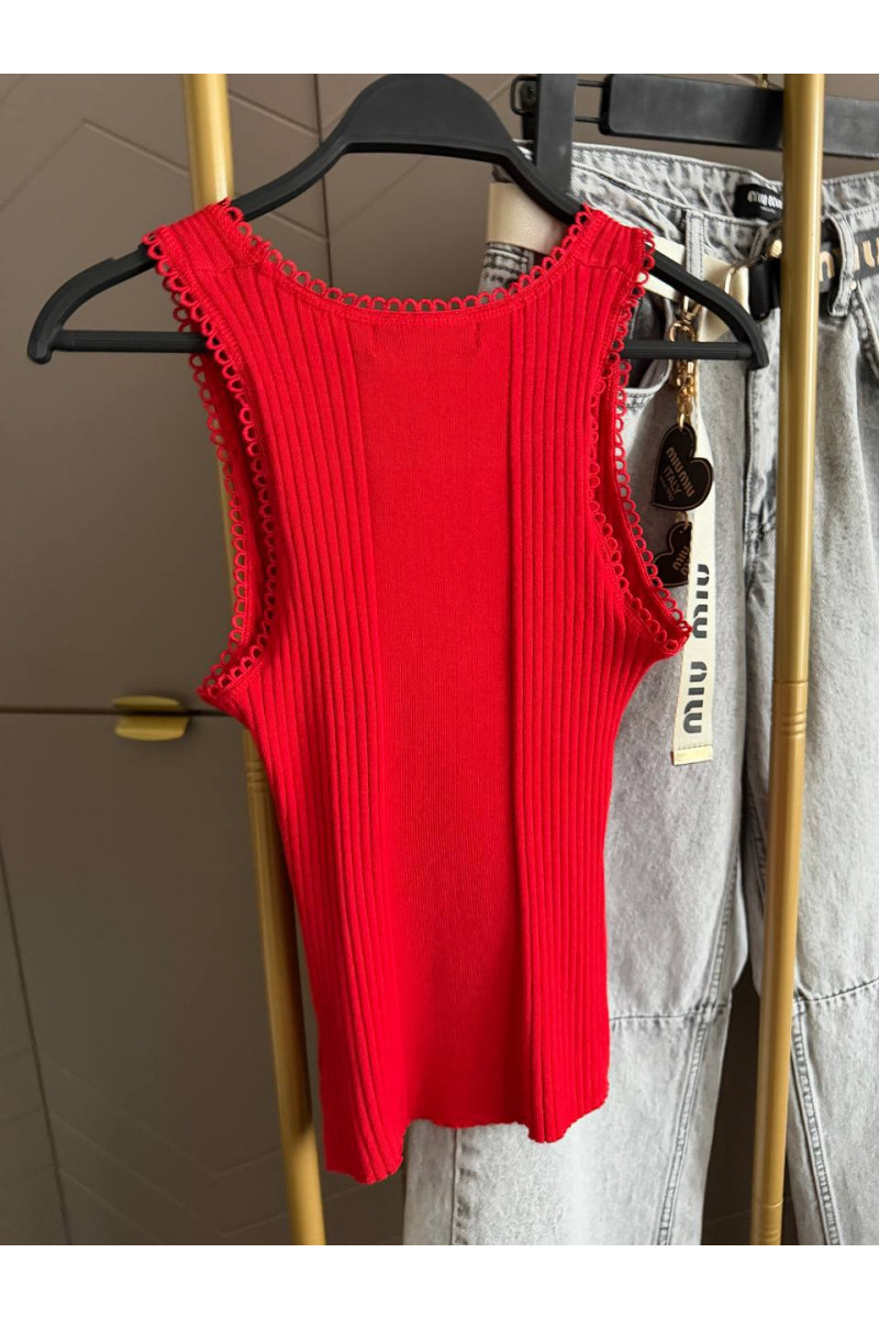 MIU MIU Женская красная майка premium