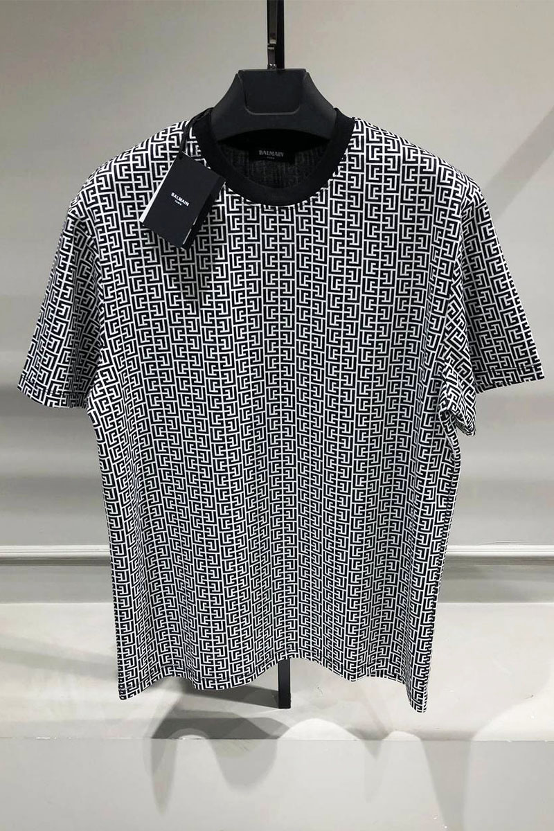 Balmain Оверсайз футболка monogram - White / Black