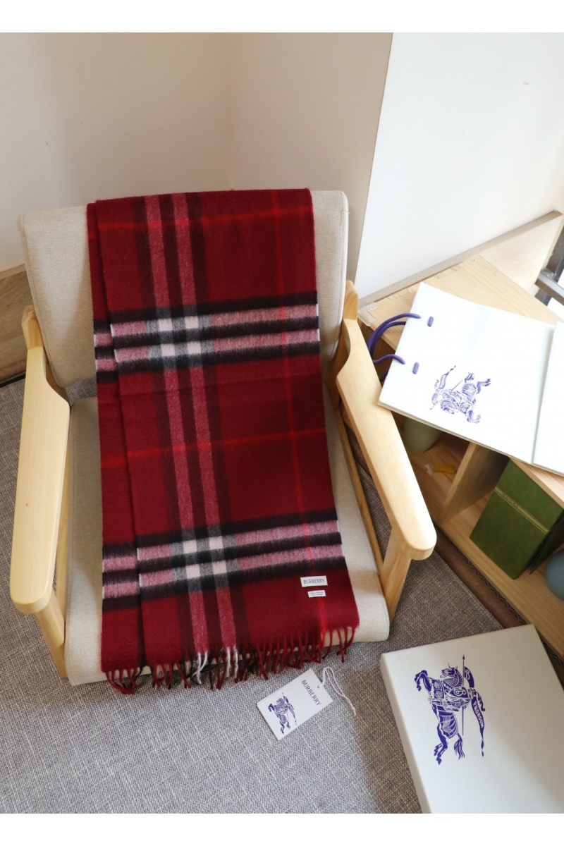 Burberry Шарф two-tone Check premium 168x30 см - Burgundy