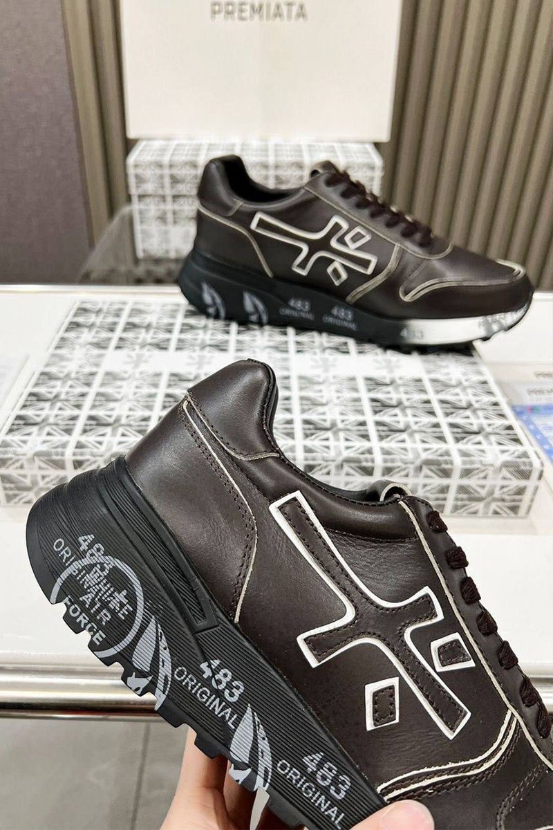 Premiata Мужские кожаные кроссовки Mick