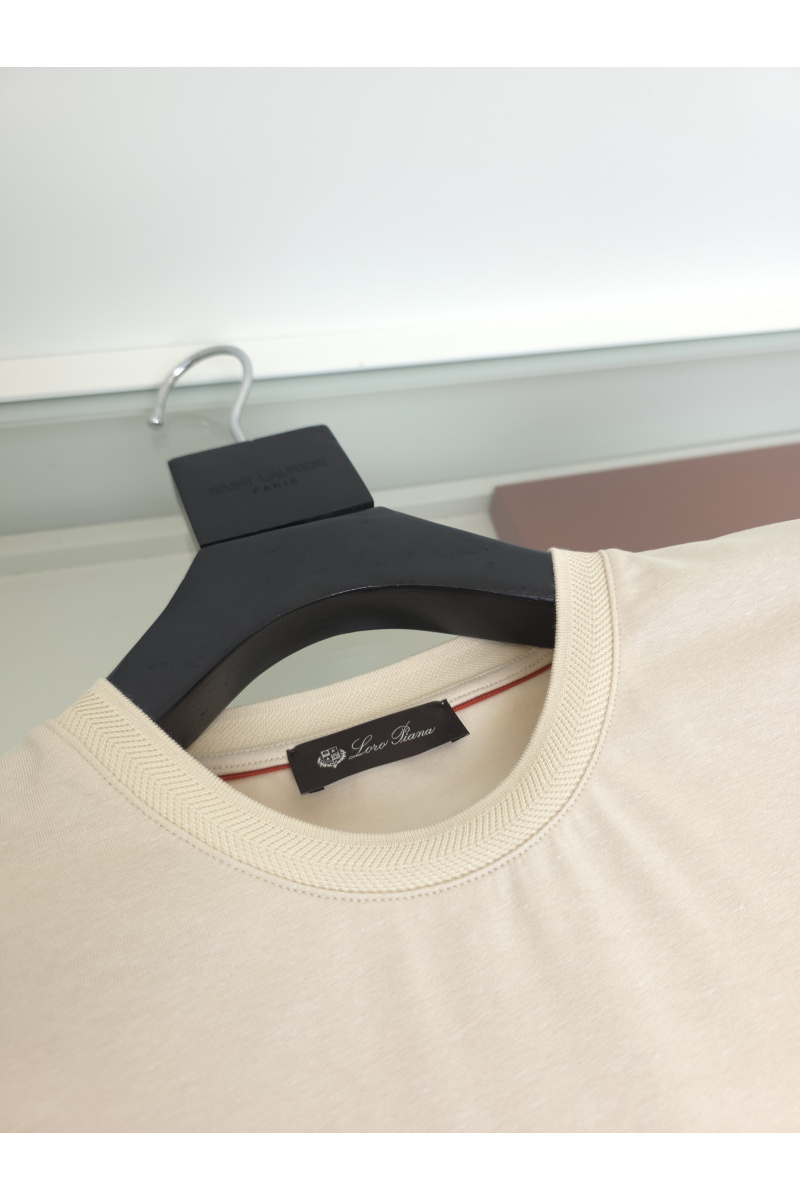 Loro Piana Мужская бежевая футболка premium