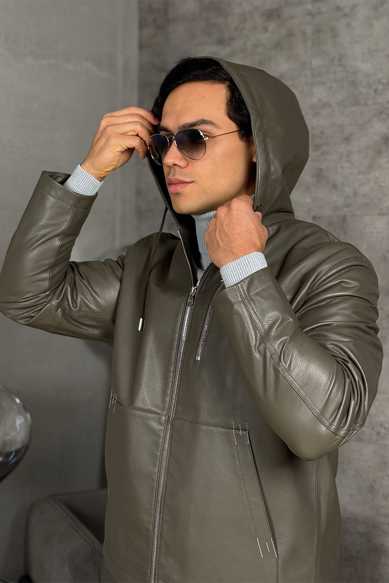 Hermes Мужская кожаная куртка premium