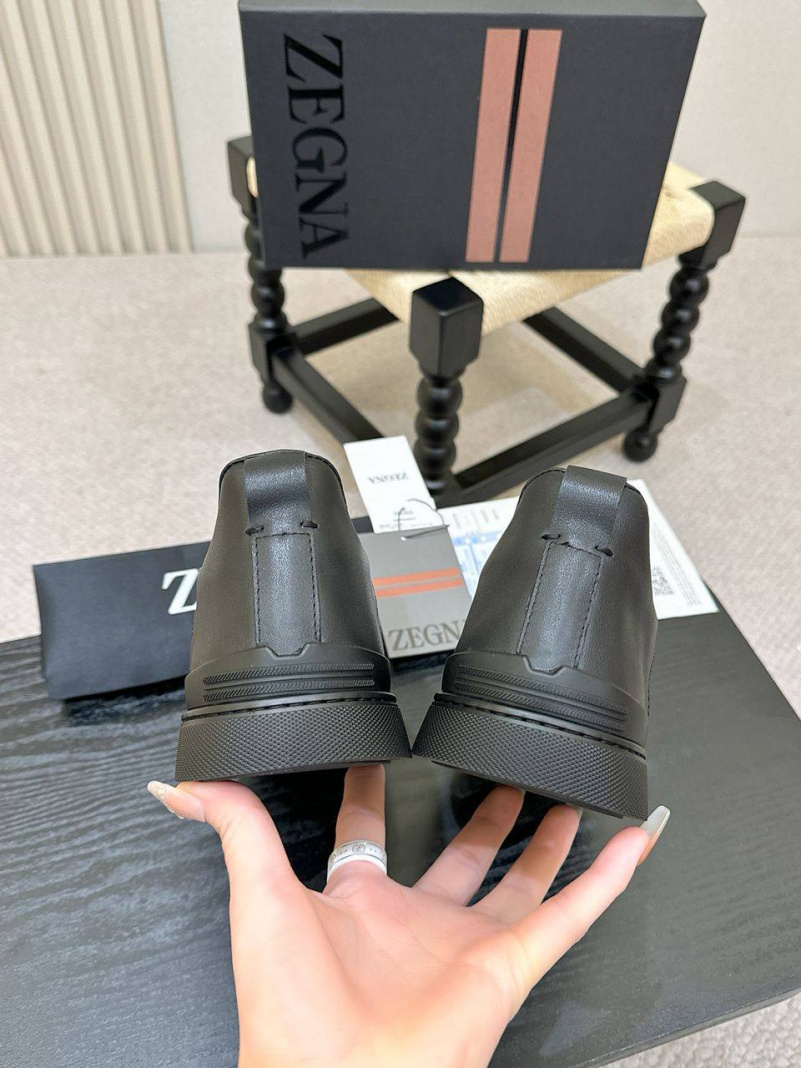 Zegna Мужские кроссовки Triple Stitch Alligator - Black