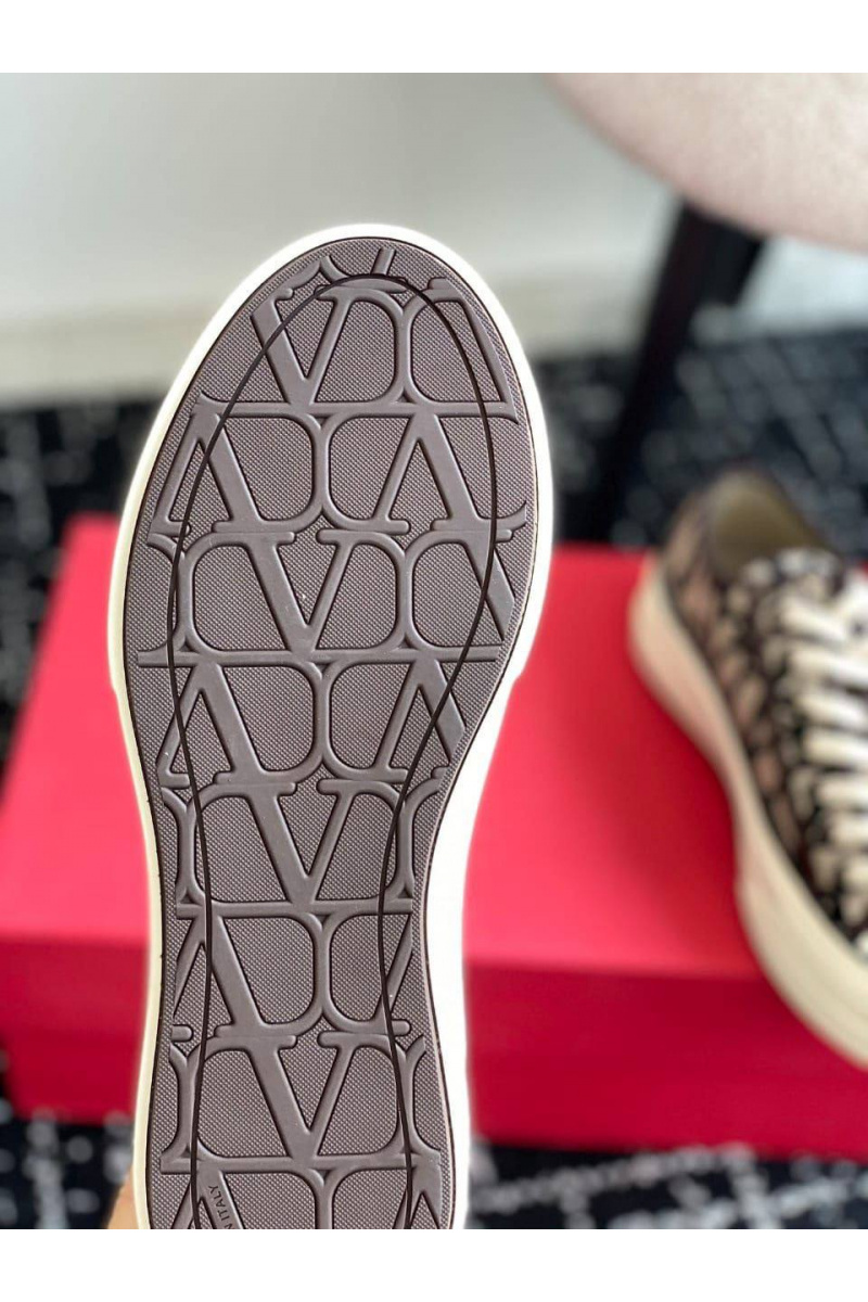 Valentino Женские кеды Toile Iconographe premium - Brown