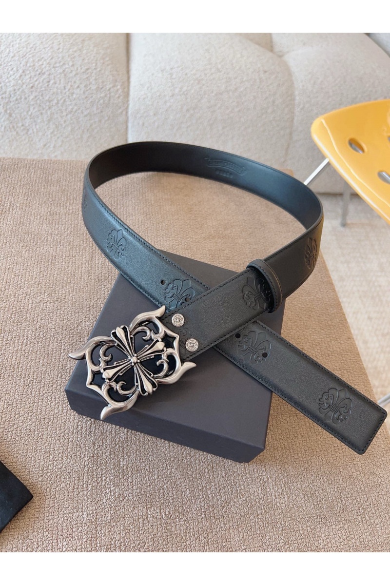 Chrome Hearts Кожаный ремень Cross Patch Cemetery premium