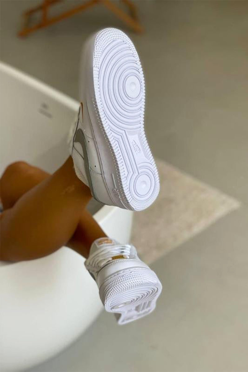 Nike Кроссовки AF1 Mini Swoosh - Grey / Gold