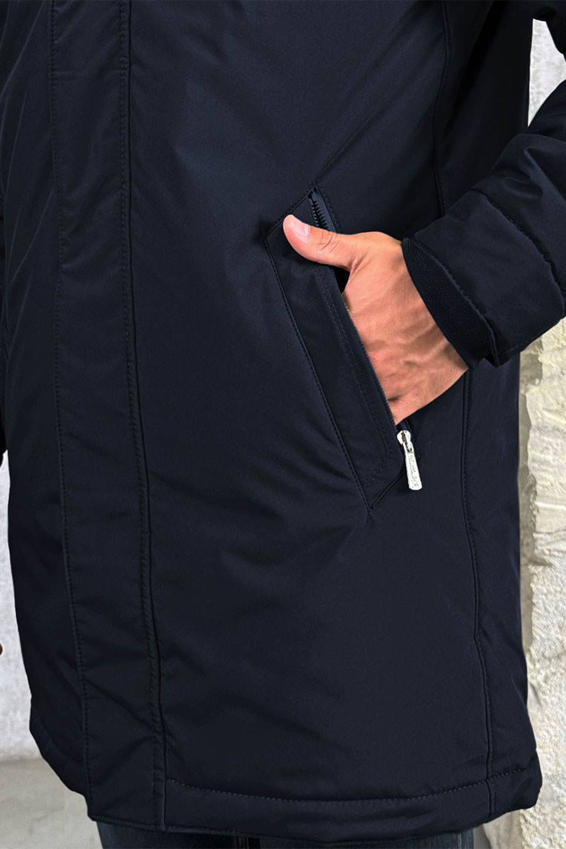 Loro Piana Парка тёмно-синего цвета logo-patch 