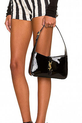 Женская лакированная сумка le 5 a 7 25x16 см - Black